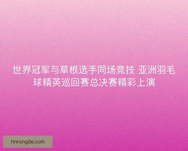 世界冠军与草根选手同场竞技 亚洲羽毛球精英巡回赛总决赛精彩上演 世界冠军与草根选手同场竞技 亚洲羽毛球精英巡回赛总决赛精彩上演